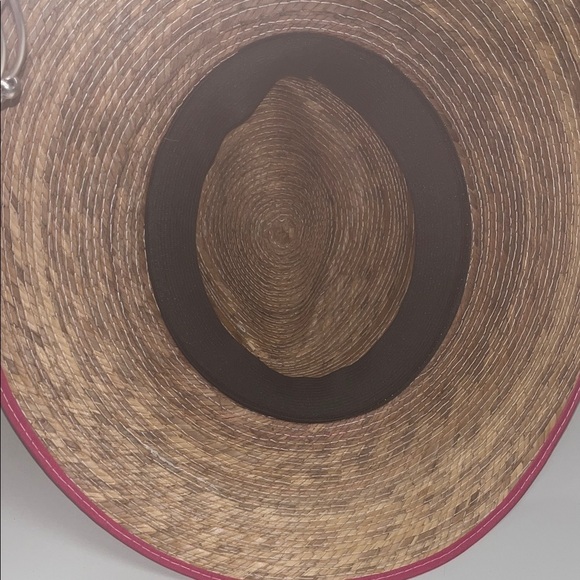 Source Unknown Straw Hat with Pink Pom Pom Trim unisex item main image 6